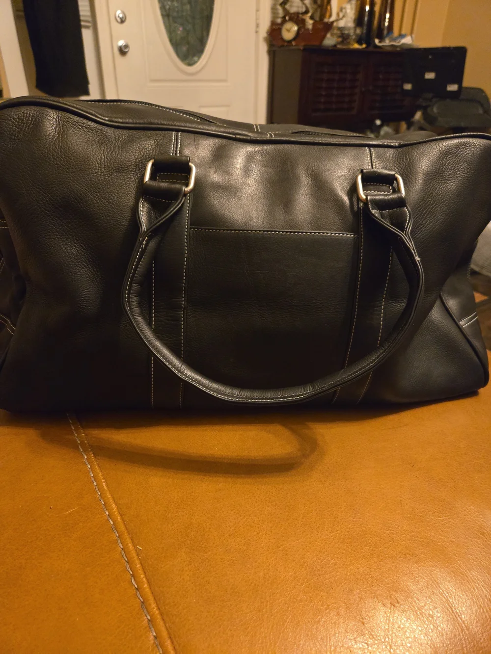 Latico Cabin Leather Duffel Bag Black 21” Weekender NWT No Shoulder Strap